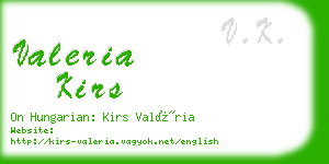 valeria kirs business card